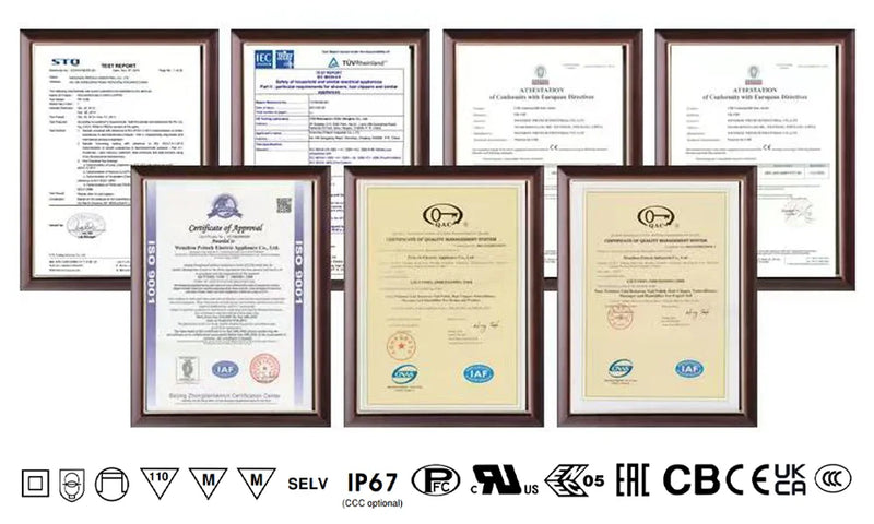 Lettres boîtier 3D – certificats de conformité