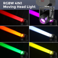 Mini lyre beam LED RGBW 4 en 1, DMX 11 ou 13 canaux, 2,3 kg