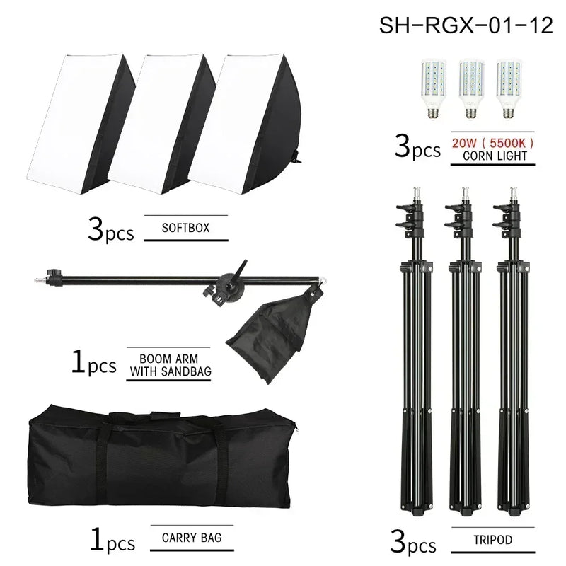 Kit éclairage continu softbox 50x70 cm – vue 24