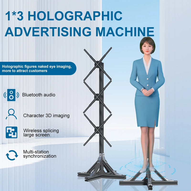Ventilateur holographique 3D LED 42 à 65 cm, 1 ou 3 écrans, WiFi et application