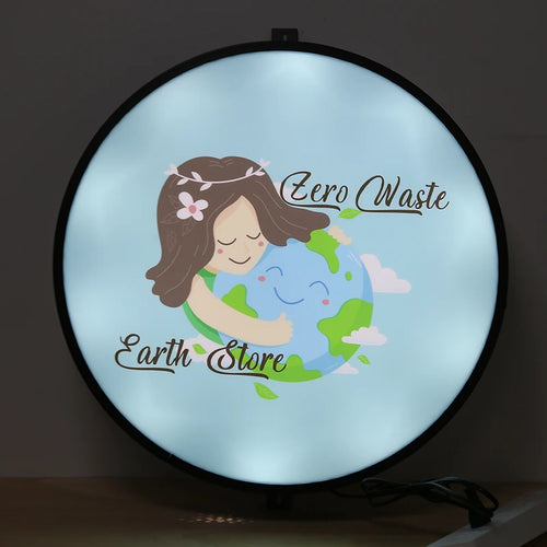 Caisson lumineux rond 50 cm LED à logo personnalisable, simple face