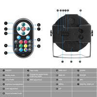 Lot de 2 projecteurs PAR LED plats 36 LED RGB, télécommande et DMX