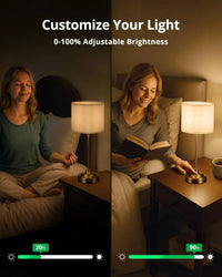 Lampe de table sans fil rechargeable, abat-jour tissu, 38 ou 40,5 cm