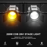 Projecteurs PAR LED COB à volets – blanc chaud et blanc froid