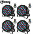 Projecteur PAR LED sur batterie, lot de 4, 36 LED RGB et télécommande
