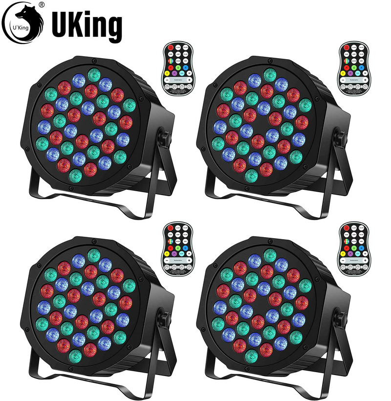 Projecteur PAR LED sur batterie, lot de 4, 36 LED RGB et télécommande