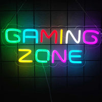 Néon LED gaming « Gaming Zone » ou « Game Room », USB, 4 modèles