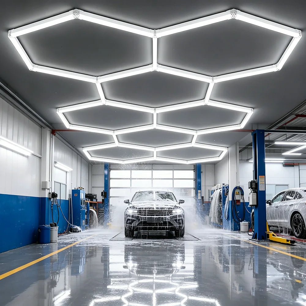 Kit éclairage LED hexagonal garage 3, 5, 8 ou 14 hexagones 6500 K