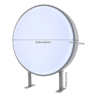 Caisson lumineux rond double face 50 cm, LED 10 W, IP67, deux supports de fixation