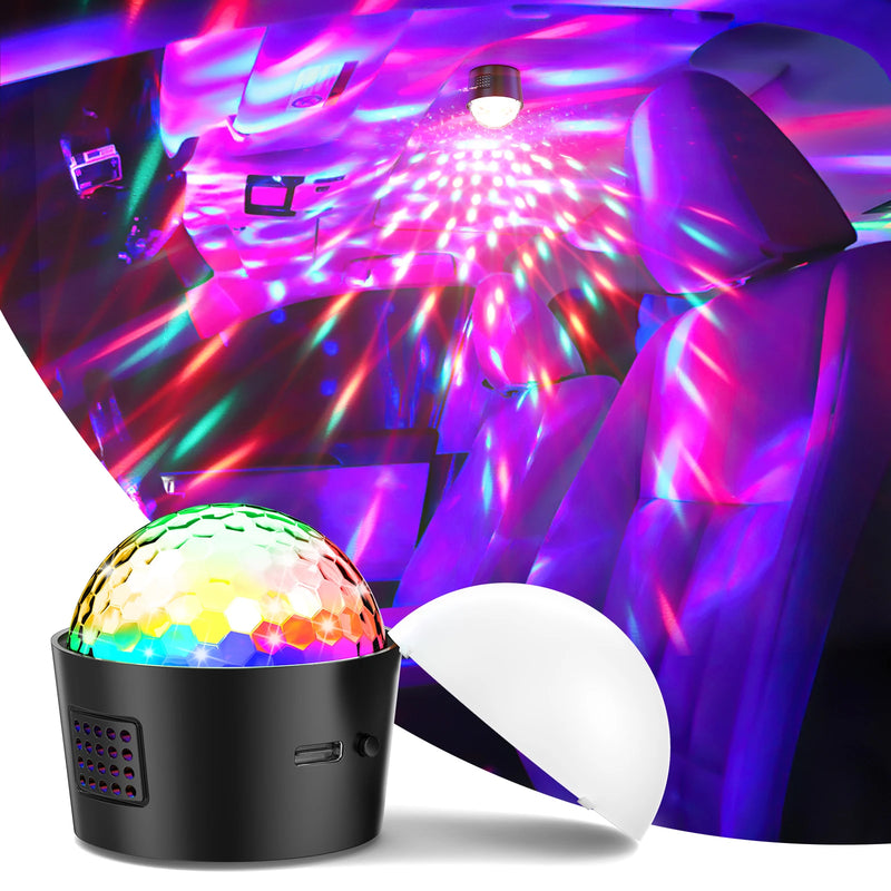 Mini boule disco LED rechargeable USB-C à base magnétique, lot de 2