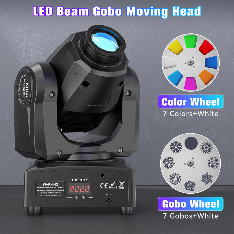 Mini lyre LED spot 120 W – roue de 7 couleurs et roue de 7 gobos