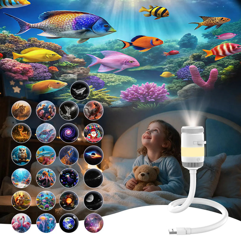 Veilleuse projecteur de planétarium USB pour chambre d'enfant, 2 à 25 disques