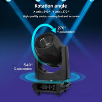 Lyre beam 295 W, faisceau de 2,2°, 14 gobos, 14 couleurs, prismes 8+48, DMX 16 canaux