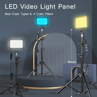 Panneau LED vidéo USB avec trépied et filtres colorés, lot de 2 ou 3