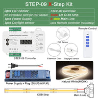 Bande LED escalier COB à détecteur de mouvement – kit en blanc naturel 4000 K