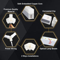Éclairage LED nid d'abeille – structure des tubes : matériau, connecteur caché, câblage et billes lumineuses