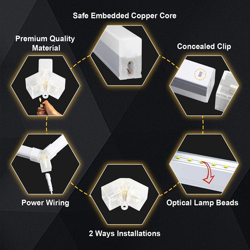 Plafonnier LED hexagonal garage blanc 6500 K, 1 à 14 hexagones