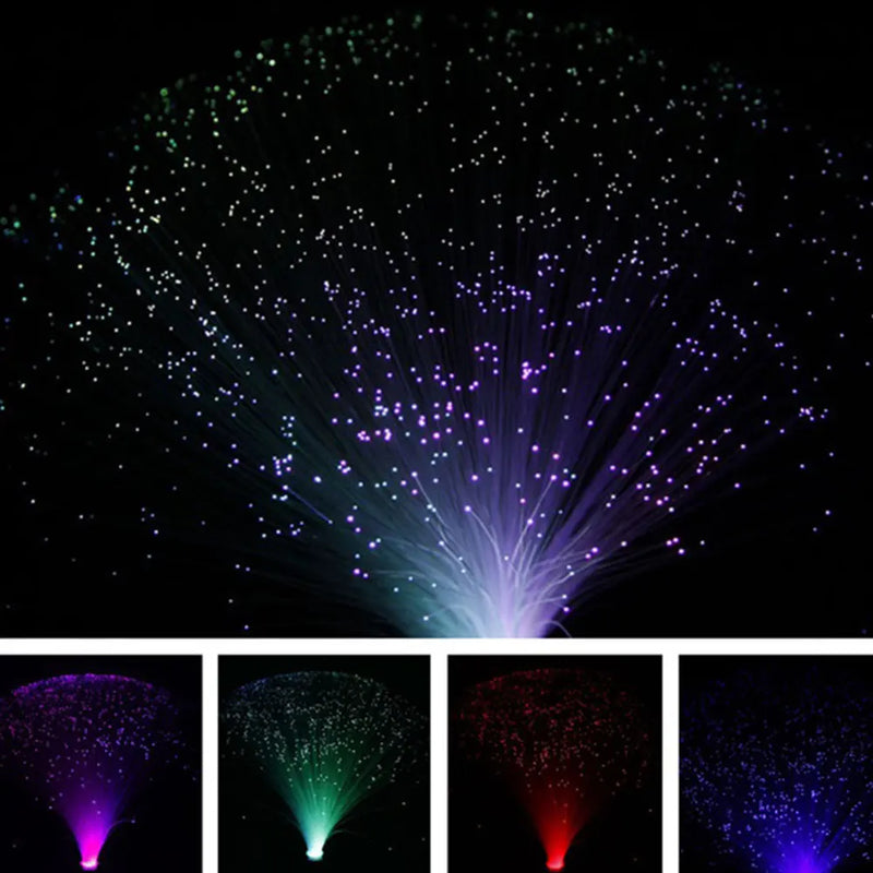 Lampe fibre optique multicolore à piles pour chambre et bureau, 34 cm
