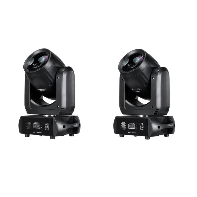 Mini lyre LED beam spot 150 W – deux lyres vues de face