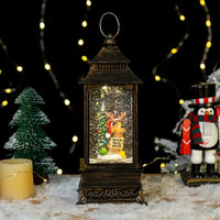 Lanterne de Noël LED boule à neige, scène Père Noël ou renne
