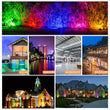 Projecteur LED extérieur RGB IP68, mémoire de couleur, 20 à 200 W