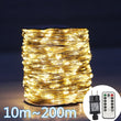 Guirlande lumineuse extérieur fil d'argent 10 à 200 m, 8 modes, minuterie