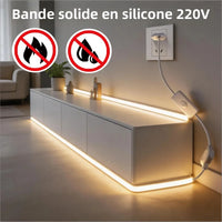 Ruban LED 220 V silicone ignifuge à prise et interrupteur, 3 blancs, 1 à 30 m
