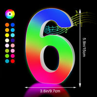 Lettres lumineuses LED RGB 15 cm – chiffre 6