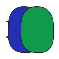 Fond vert et bleu pliable double face, 1,5 x 2 m