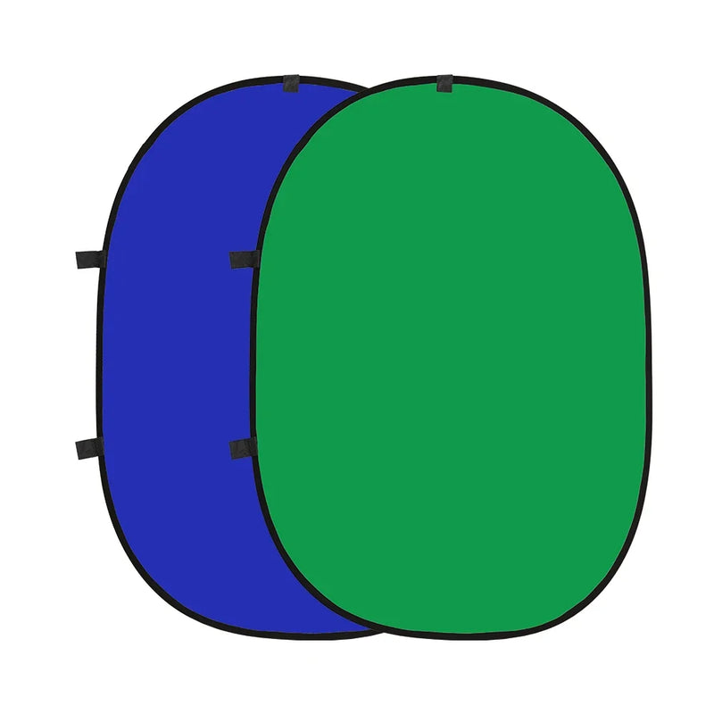 Fond vert et bleu pliable double face, 1,5 x 2 m