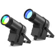 Pinspot LED RGBW 30 W DMX, lot de 2
