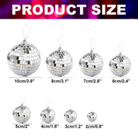 Boules à facettes miroir pour sapin de Noël, 2 à 10 cm