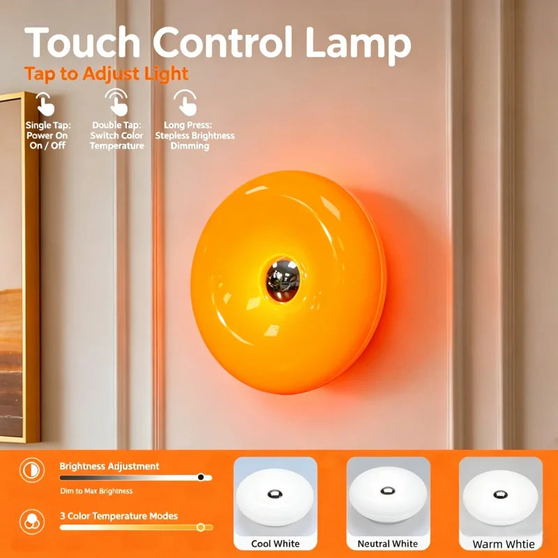 Lampe d'ambiance beignet orange – vue 2