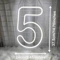 Néon LED mural chiffre ou étoile d'anniversaire – vue 10