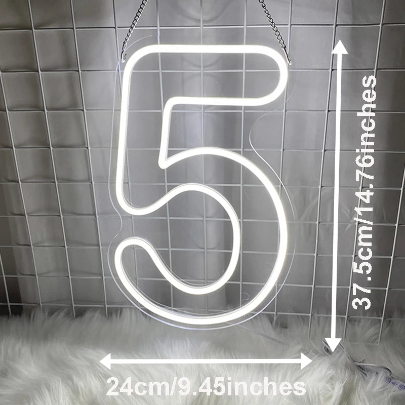 Néon LED mural chiffre ou étoile d'anniversaire – vue 10