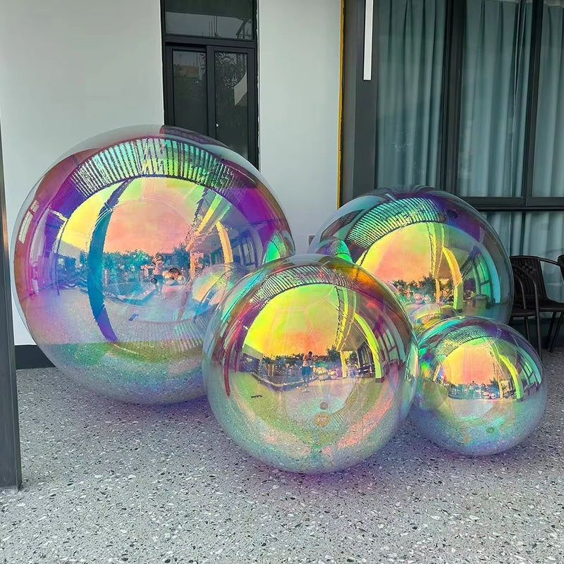 Boule miroir gonflable – boules irisées de plusieurs diamètres