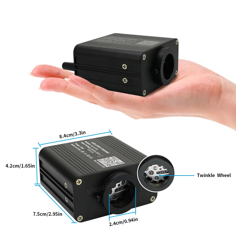 Kit plafond étoilé fibre optique RGBW 16 W, application Bluetooth et télécommande