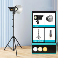 Éclairage vidéo LED COB bicolore 300 W avec pied et télécommande