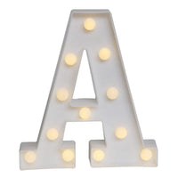 Lettres et chiffres lumineux LED à piles – lettre A sur fond blanc
