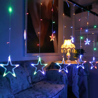 Rideau lumineux étoiles pour fenêtre de Noël, 3,5 m, 138 LED