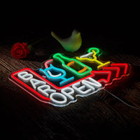 Néon bar LED « Bar Open » à suspendre, USB, 10 modèles