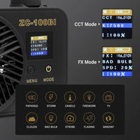 Mini lumière COB 100 W – écran des modes et des 10 effets
