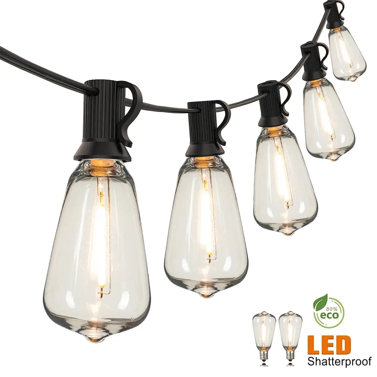 Guirlande guinguette extérieur LED connectable, ampoules incassables IP44, 10 ou 20 m