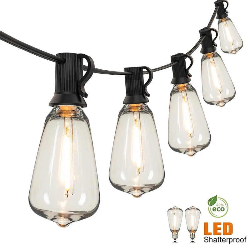 Guirlande guinguette extérieur LED connectable, ampoules incassables IP44, 10 ou 20 m