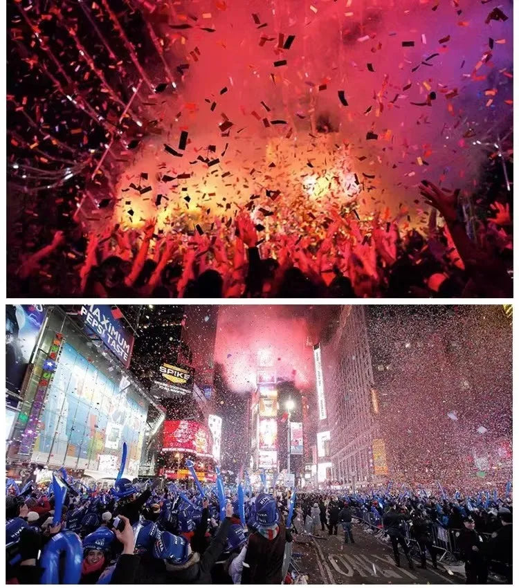 Canon à confettis double tête – confettis pendant un spectacle