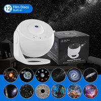 Projecteur ciel étoilé galaxie 12 scènes, rotation 360° et minuterie