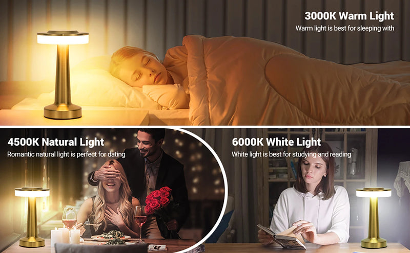 Lampe de table sans fil à pied évasé – vue 18