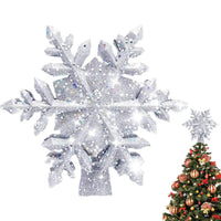 Cimier de sapin lumineux projecteur de flocons – cimier de sapin flocon doré, vue de face