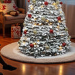 Sapin lumineux pliant floqué neige, pré-décoré, 120 à 210 cm