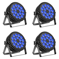 Projecteur PAR LED DMX 18 x 8 W RGBW, lot de 4 pour DJ et scène